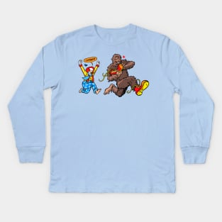 Bigfoot and Clown - Big Shoes to Fill Kids Long Sleeve T-Shirt